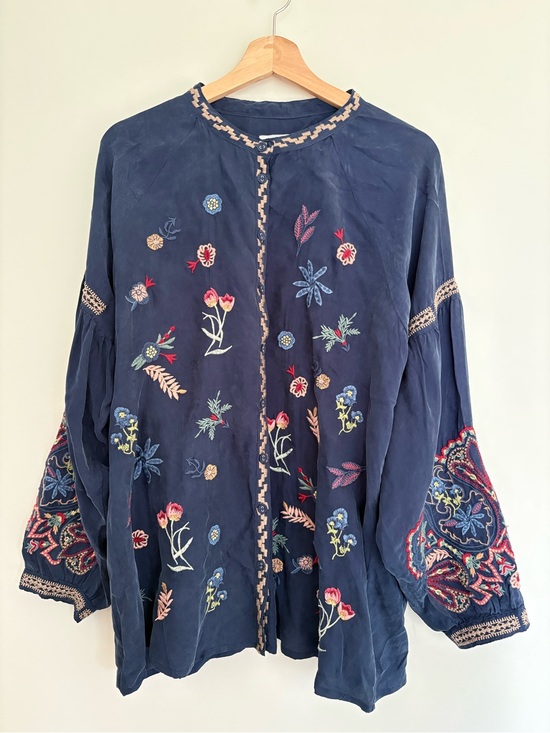 Johnny Was Tops - Johnny Was Biya embroidered blouse